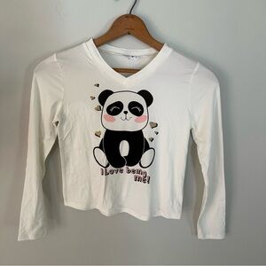 Girls Panda Long Sleeve T-shirt